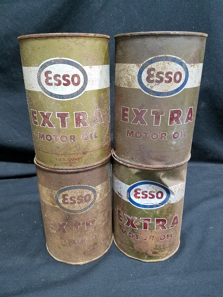 Esso Quart Extra Motor Oil Cans (Lot of 4)