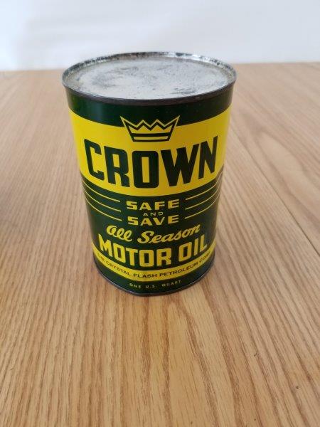 Crown Crystal Flash Petroleum All Season Motor Oil Can